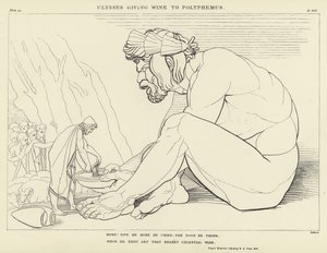 Ulises dando vino a Polifemo de John Flaxman